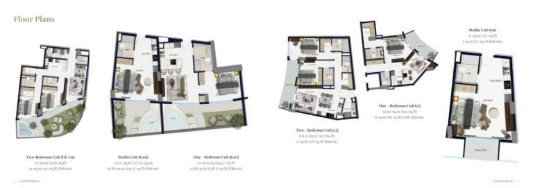 Xenia Residences floor plan 2-спальн. · 1206 sqft