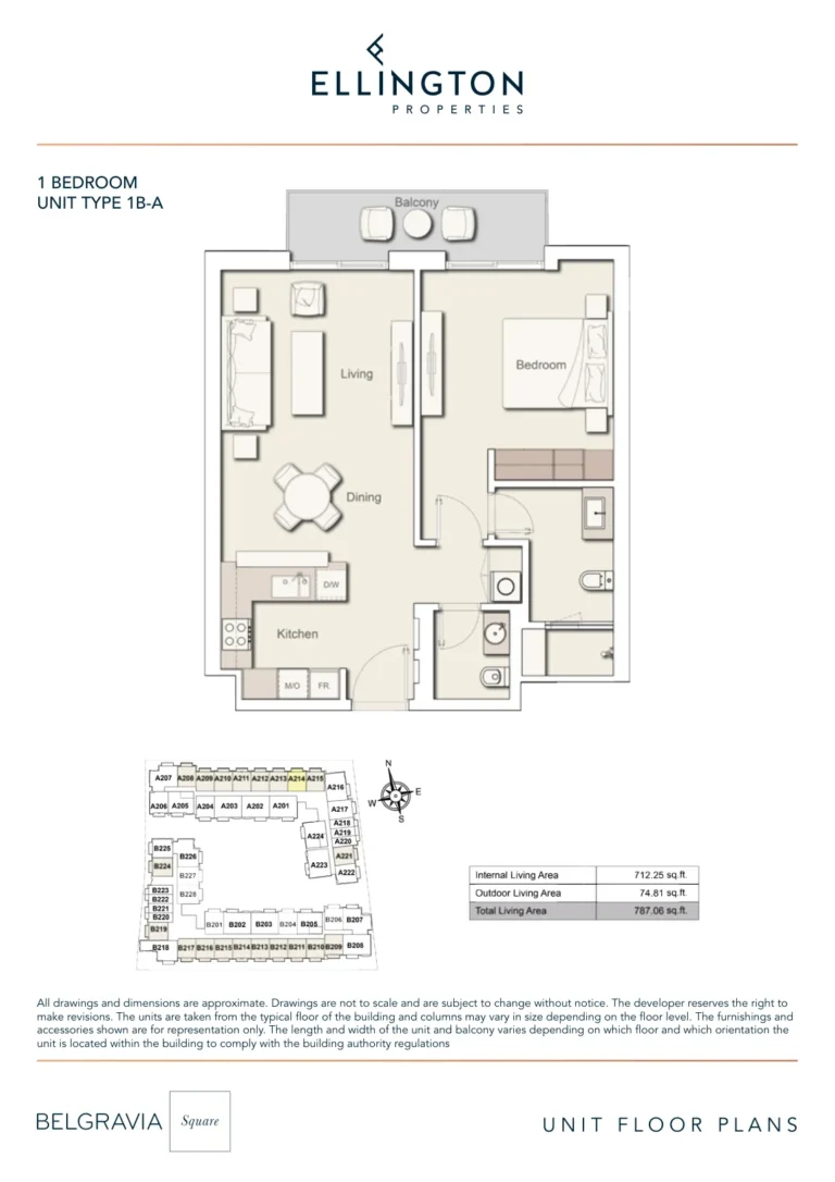Belgravia Square floor plan 1 BR · 787 sqft