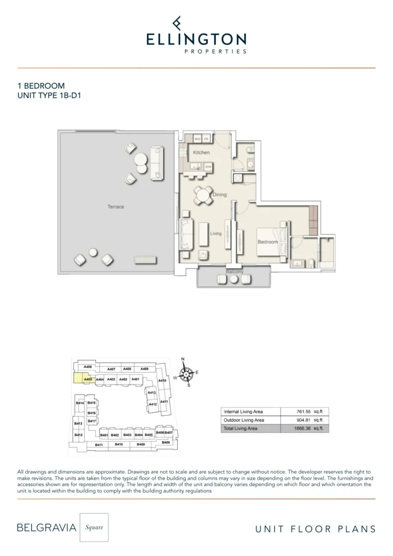 Belgravia Square floor plan 1 BR · 1666 sqft