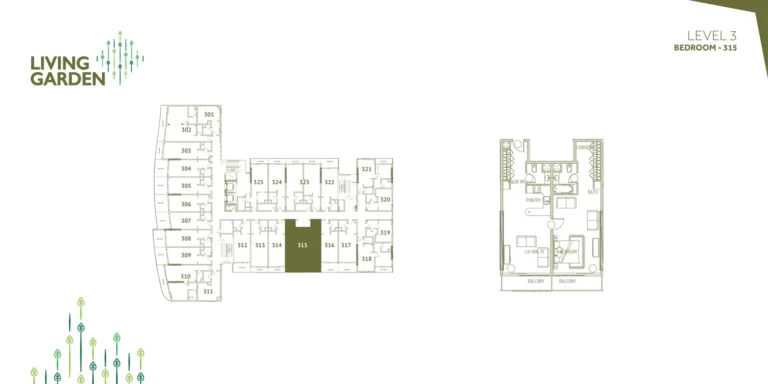 Living Garden 2 floor plan 1-спальн.