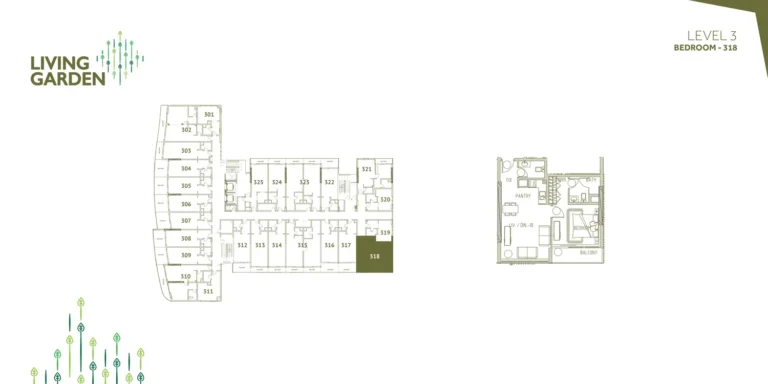 Living Garden 2 floor plan 1-спальн.