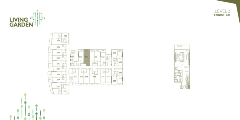 Living Garden 2 floor plan Студия