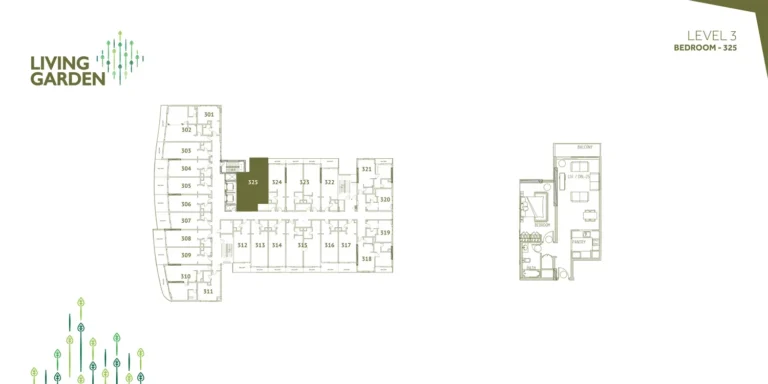 Living Garden 2 floor plan 1-спальн.