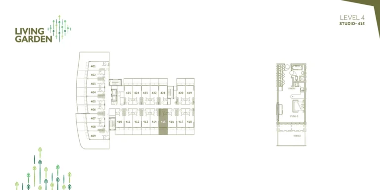 Living Garden 2 floor plan Студия