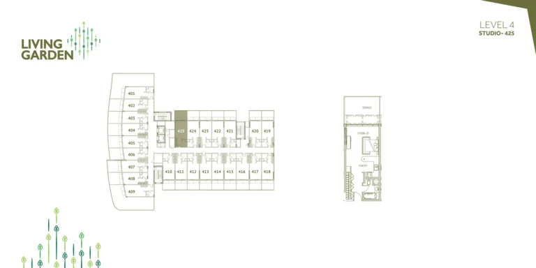Living Garden 2 floor plan Студия