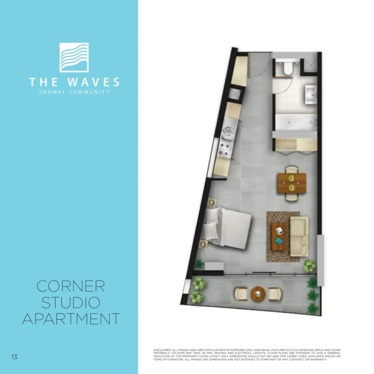 Shamal Waves floor plan Studio