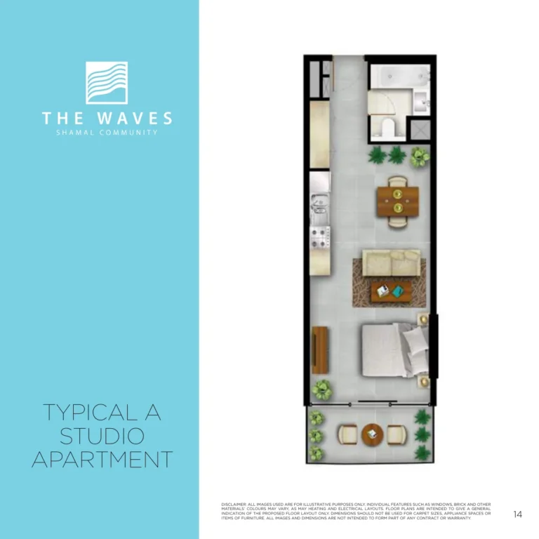 Shamal Waves floor plan Studio