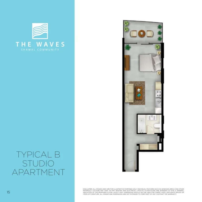 Shamal Waves floor plan Studio
