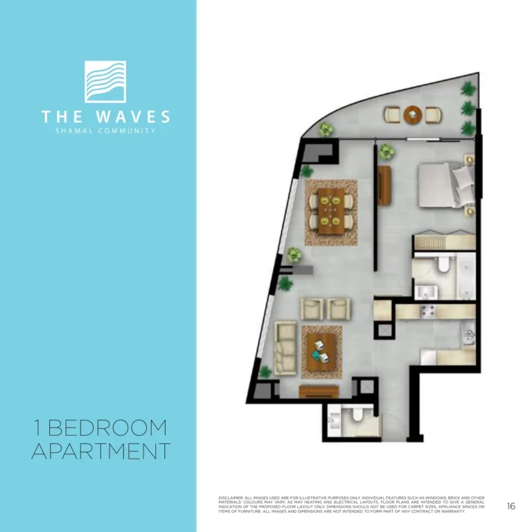 Shamal Waves floor plan 1 BR
