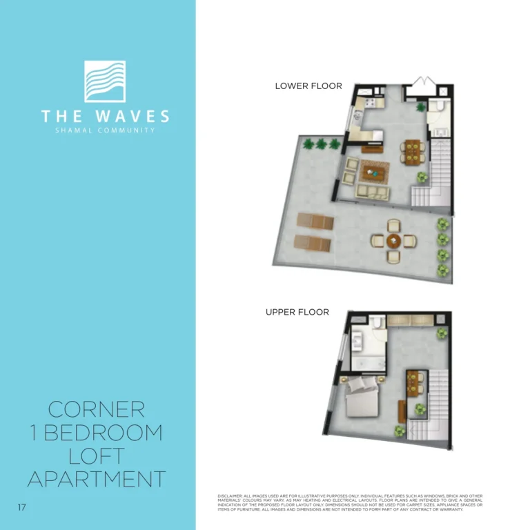 Shamal Waves floor plan 1 BR