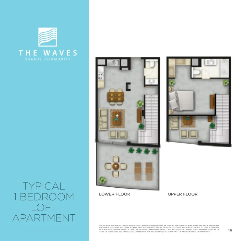 Shamal Waves floor plan 1 BR