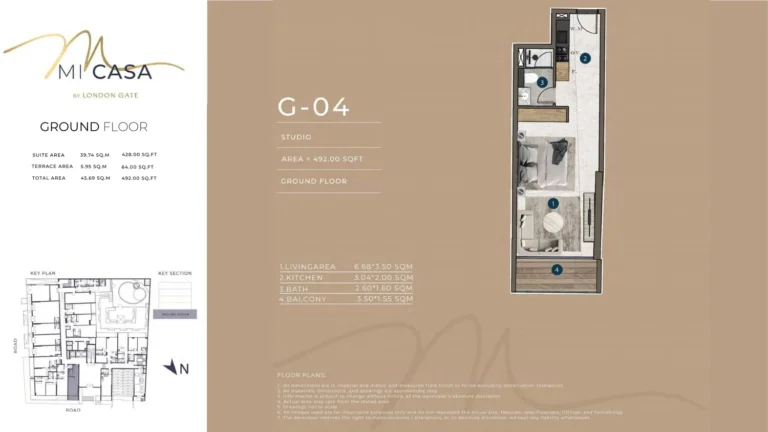Mi Casa by London Gate floor plan Студия · 492 sqft