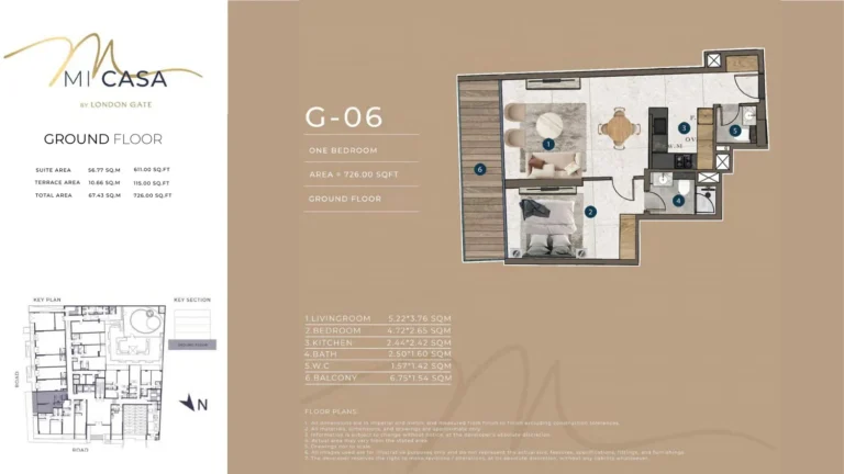 Mi Casa by London Gate floor plan 1-спальн. · 726 sqft