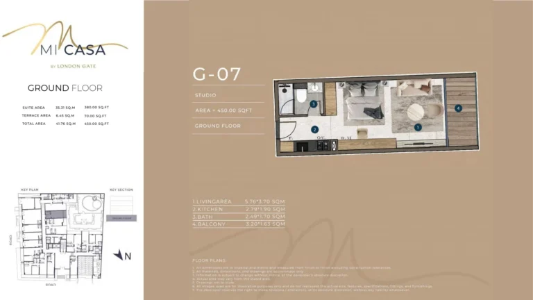 Mi Casa by London Gate floor plan Студия · 450 sqft
