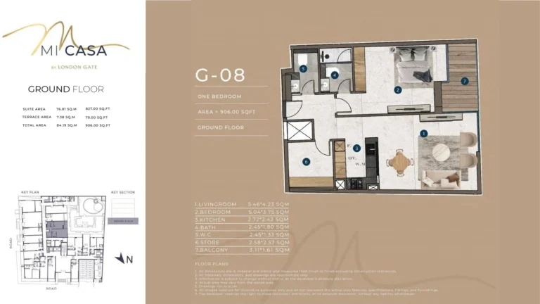 Mi Casa by London Gate floor plan 1-спальн. · 906 sqft