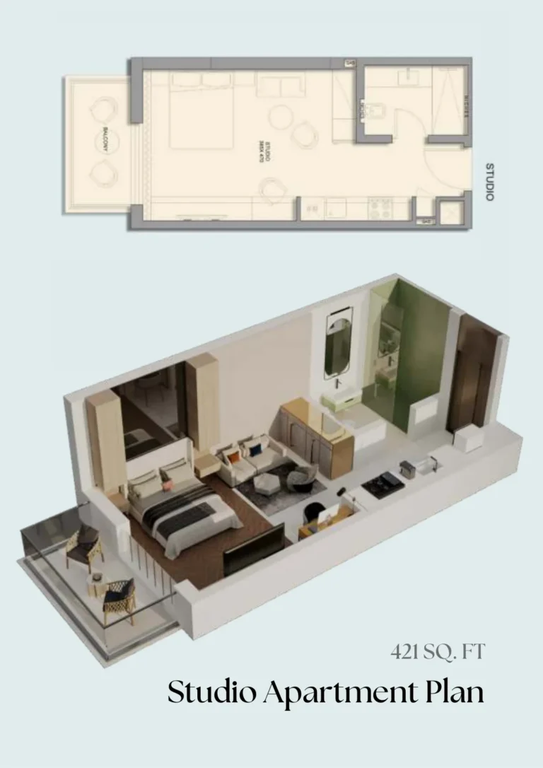 Emerald Vision Tower floor plan Студия · 421 sqft