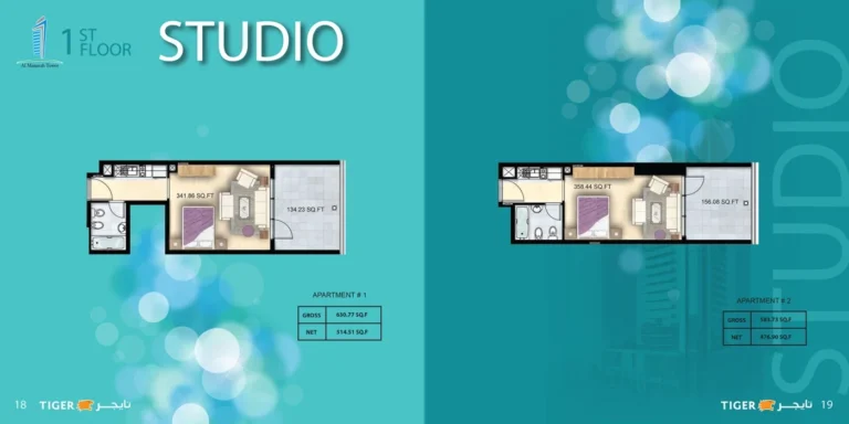 Manara Tower floor plan Студия · 630 кв. фут