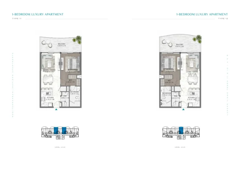Damac Lagoons — Lagoon Views 2 floor plan 1-спальн.
