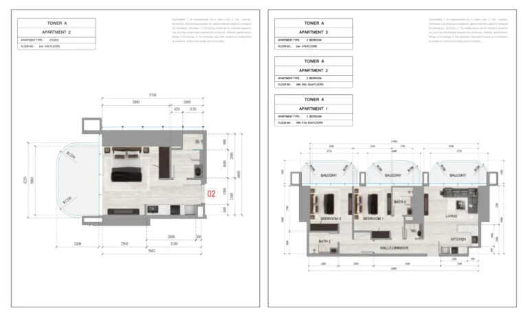 Ananda Towers floor plan Студия