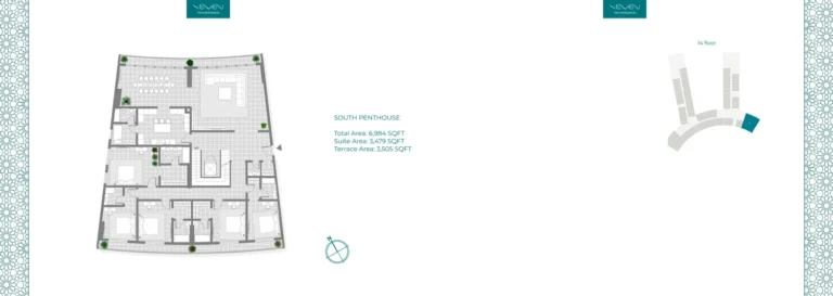 Seven Palm floor plan 4 BR · 6984 sqft