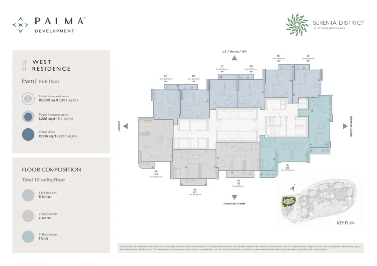 Serenia District – West Residence floor plan Studio · 11916 sqft