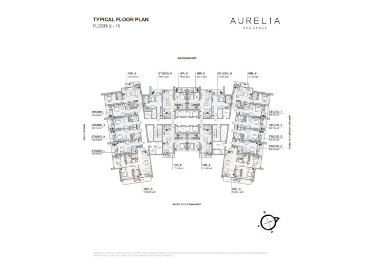 Aurelia Residence floor plan Studio