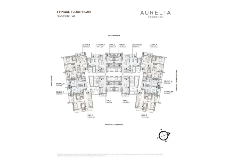 Aurelia Residence floor plan Studio
