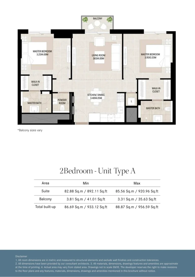 Odessa Town Square floor plan 2 BR · 892 sqft