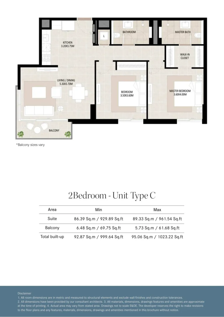 Odessa Town Square floor plan 2 BR · 929 sqft