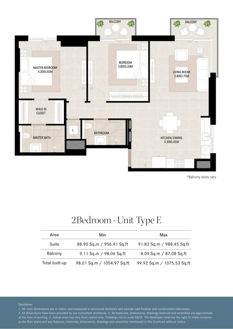Odessa Town Square floor plan 2 BR · 956 sqft