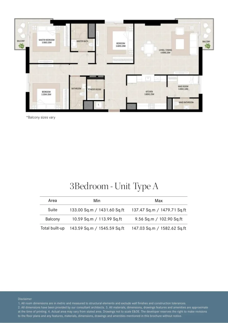 Odessa Town Square floor plan 3 BR · 1431 sqft