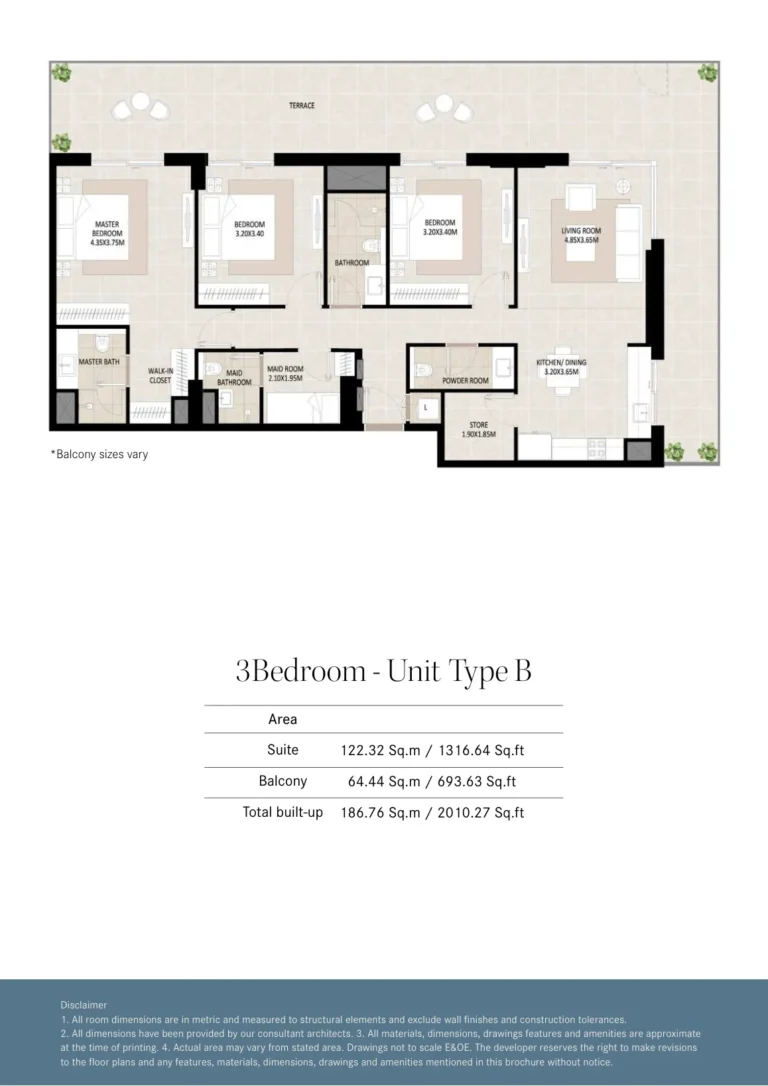 Odessa Town Square floor plan 3 BR · 1316 sqft