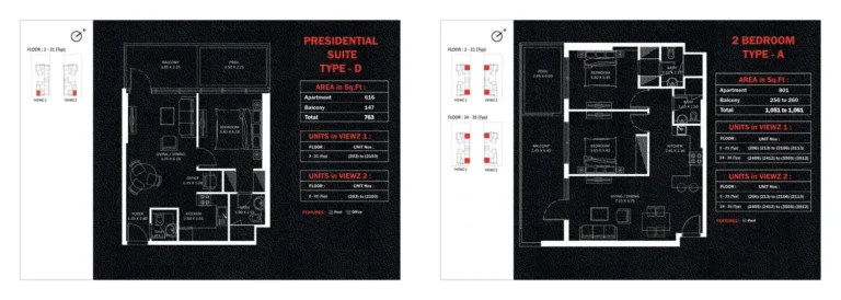 Viewz 1 By Danube floor plan 1-спальн. · 763 кв. фут