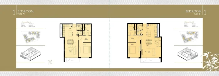 Q Gardens Boutique Residence floor plan 1 BR · 848 sqft