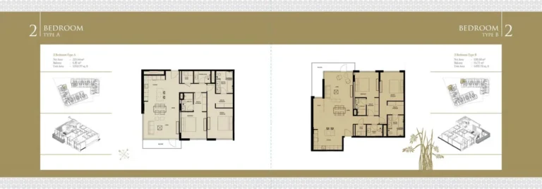 Q Gardens Boutique Residence floor plan 2 BR · 1352 sqft
