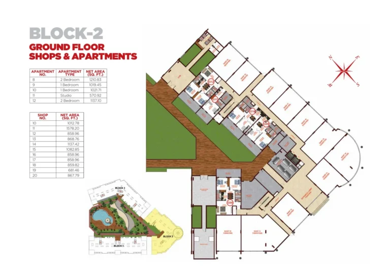 Resortz by Danube floor plan Студия