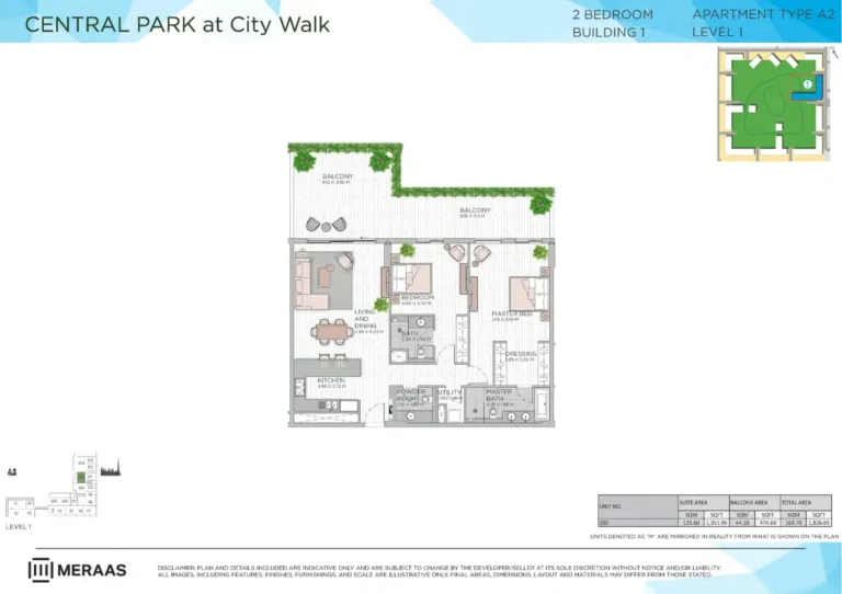 Central Park at City Walk Building 1 floor plan 2 BR · 1826 sqft