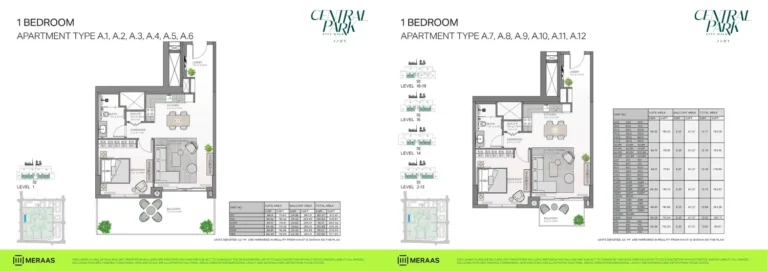 Fern at Central Park floor plan 1-спальн.