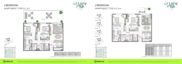 Fern at Central Park floor plan 2-спальн.