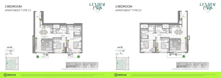 Fern at Central Park floor plan 2-спальн.