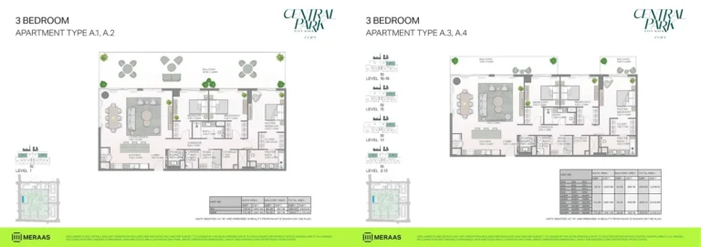 Fern at Central Park floor plan 3-спальн.
