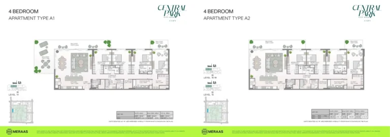 Fern at Central Park floor plan 4-спальн.