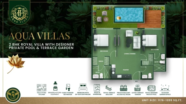Aqua Flora floor plan 2 BR · 1176 sqft