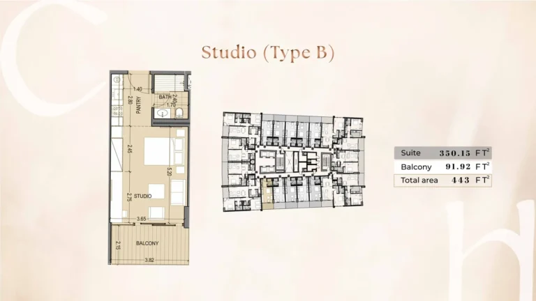 Celia Homes floor plan 1-спальн. · 849 sqft