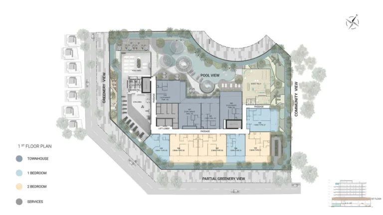 Reef 1000 floor plan Студия