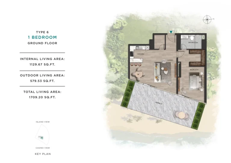 Beach Vista floor plan 1 BR · 1709 sqft