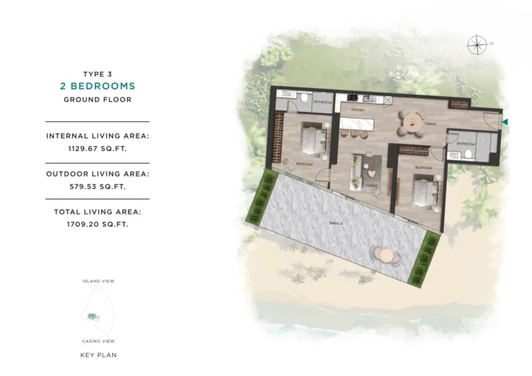 Beach Vista floor plan 2 BR · 1709 sqft
