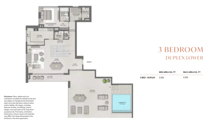 Maravelle at Ghaf Woods floor plan 3 BR · 3552 sqft