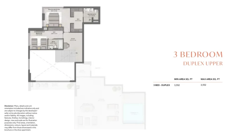 Maravelle at Ghaf Woods floor plan 3 BR · 3552 sqft