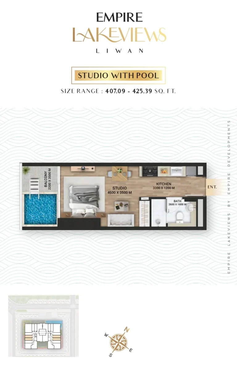 Empire Lake Views floor plan Studio